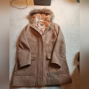 J Crew camel coat, size 2